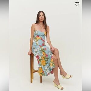 Reformation Amagansett Floral Linen Dress